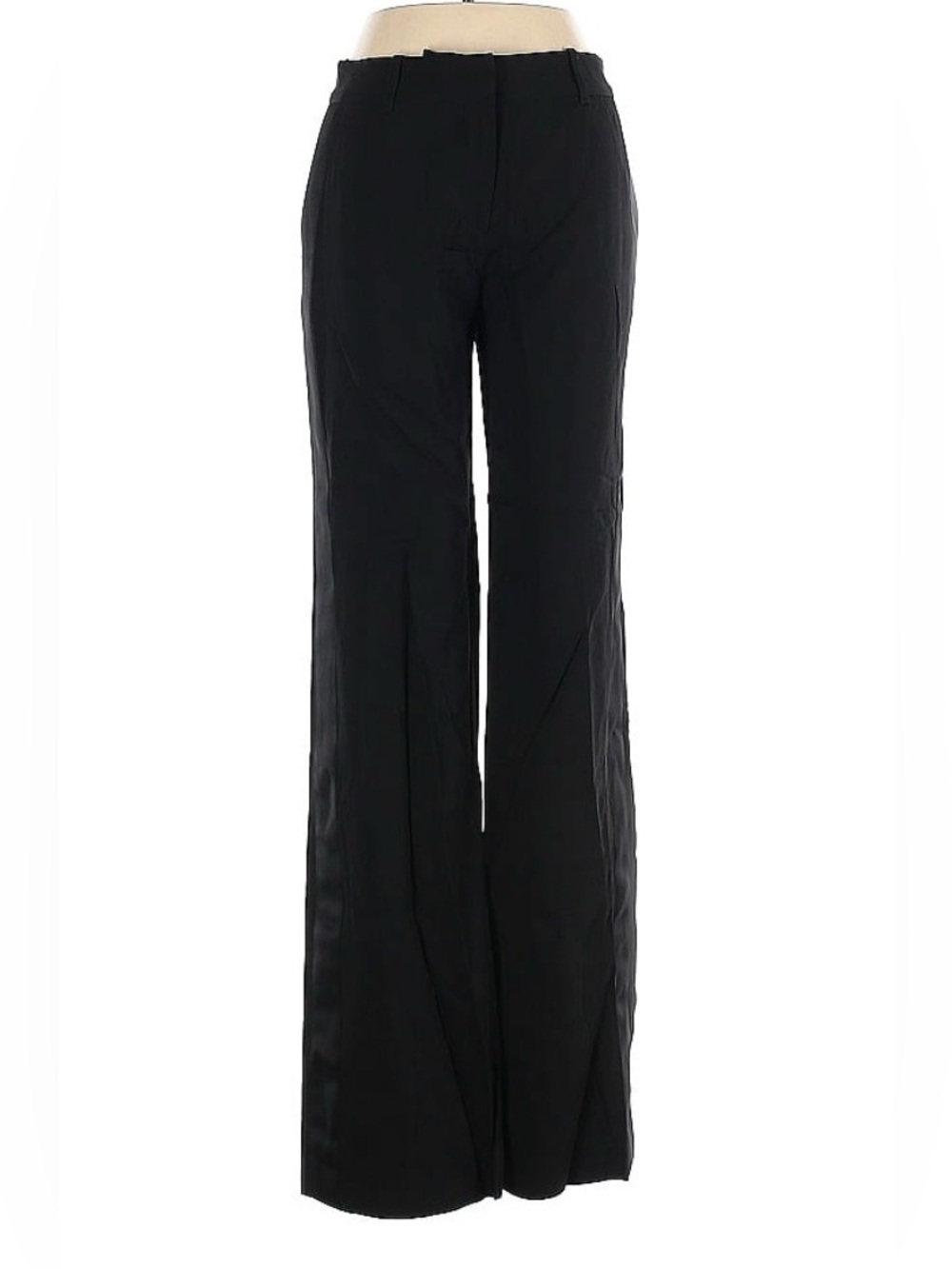 Equipment Tuxedo Stripe Classic Black Wide-Leg Women's Pants - petite